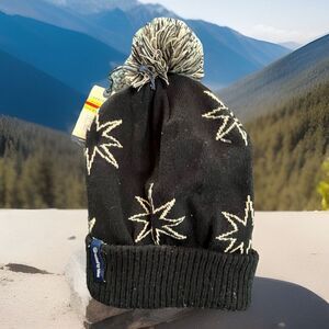 New! United by Blue Beanie Winter Hat Cap  Made in USA Black White Stars